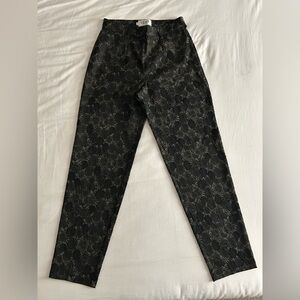 Vintage Women’s Leone Grey Brocade Embellished Pants Size 42 US 6